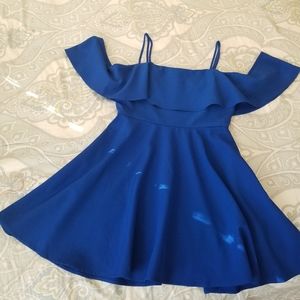 Lulu's Blue Off The Shoulder Dress